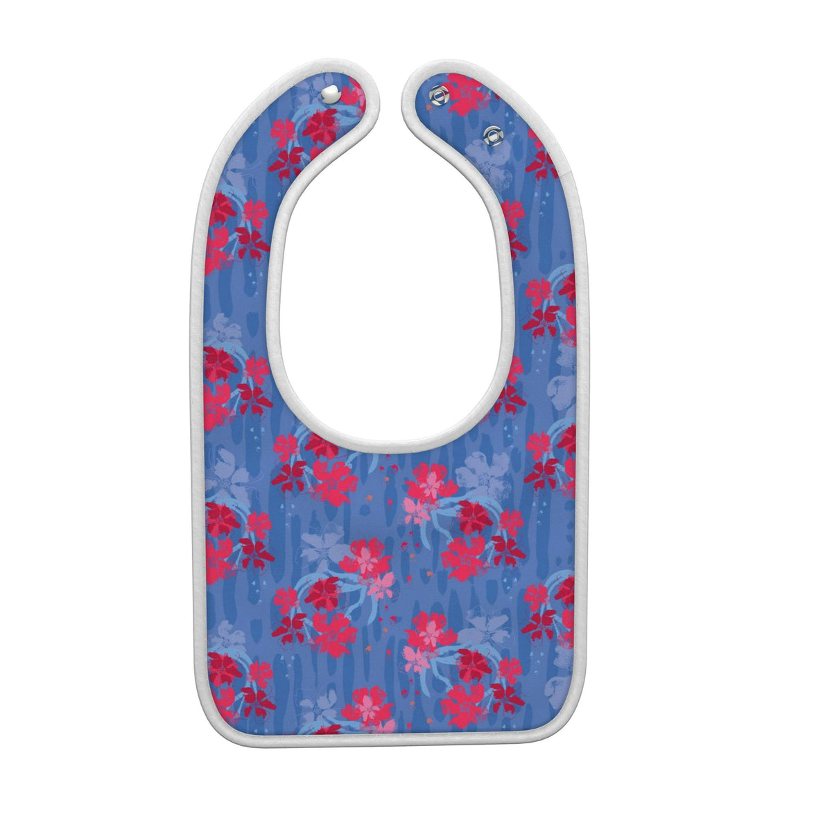 Premium Baby Bib tropical flower dream hot pink/blue
