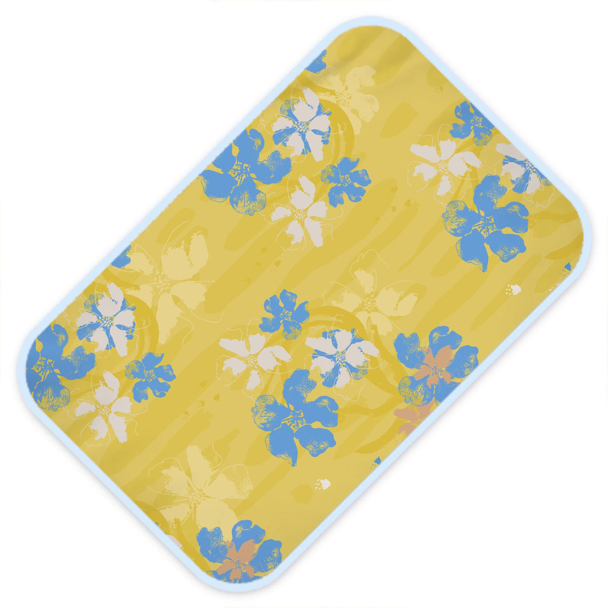 Baby Changing Mat tropical flower bright yellow/ blue