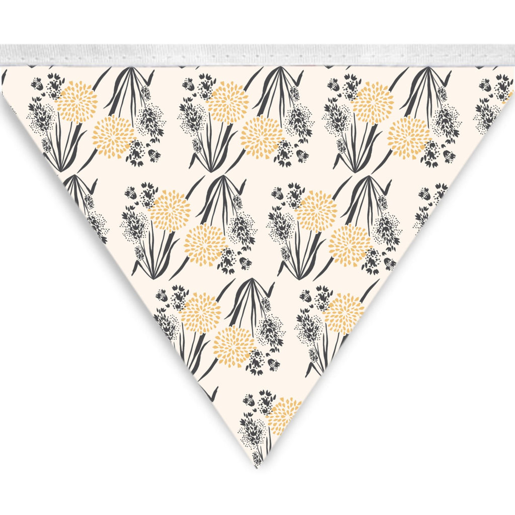 Bunting blue-grey flowers Grounded Grace
