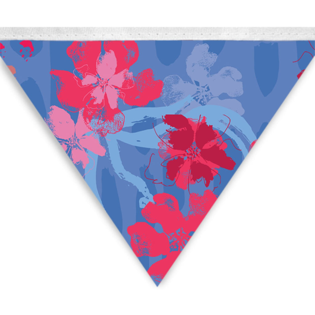 Bunting tropical flower dream hot pink/blue