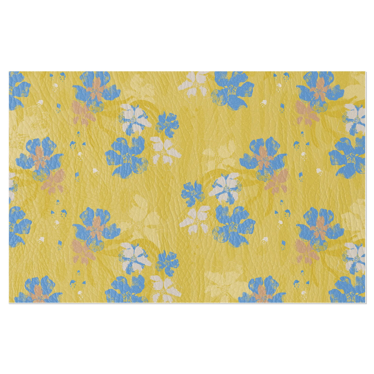Vinyl Placemats tropical flower bright yellow/blue