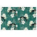 Vinyl Placemats tropical flower white / emerald