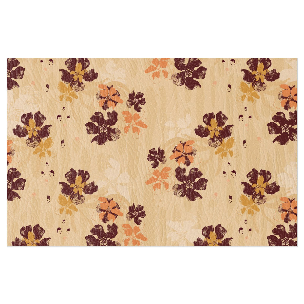 Vinyl Placemats tropical flower creamy latte